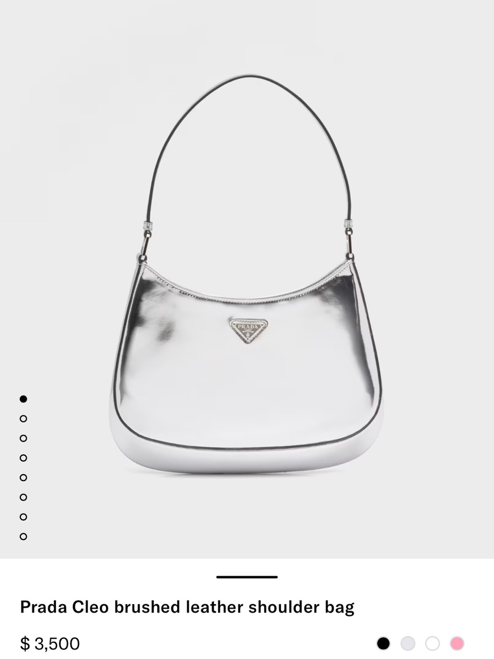 Prada Cleo Shoulder Bag Spazzolato Silver - Picture 11 of 11